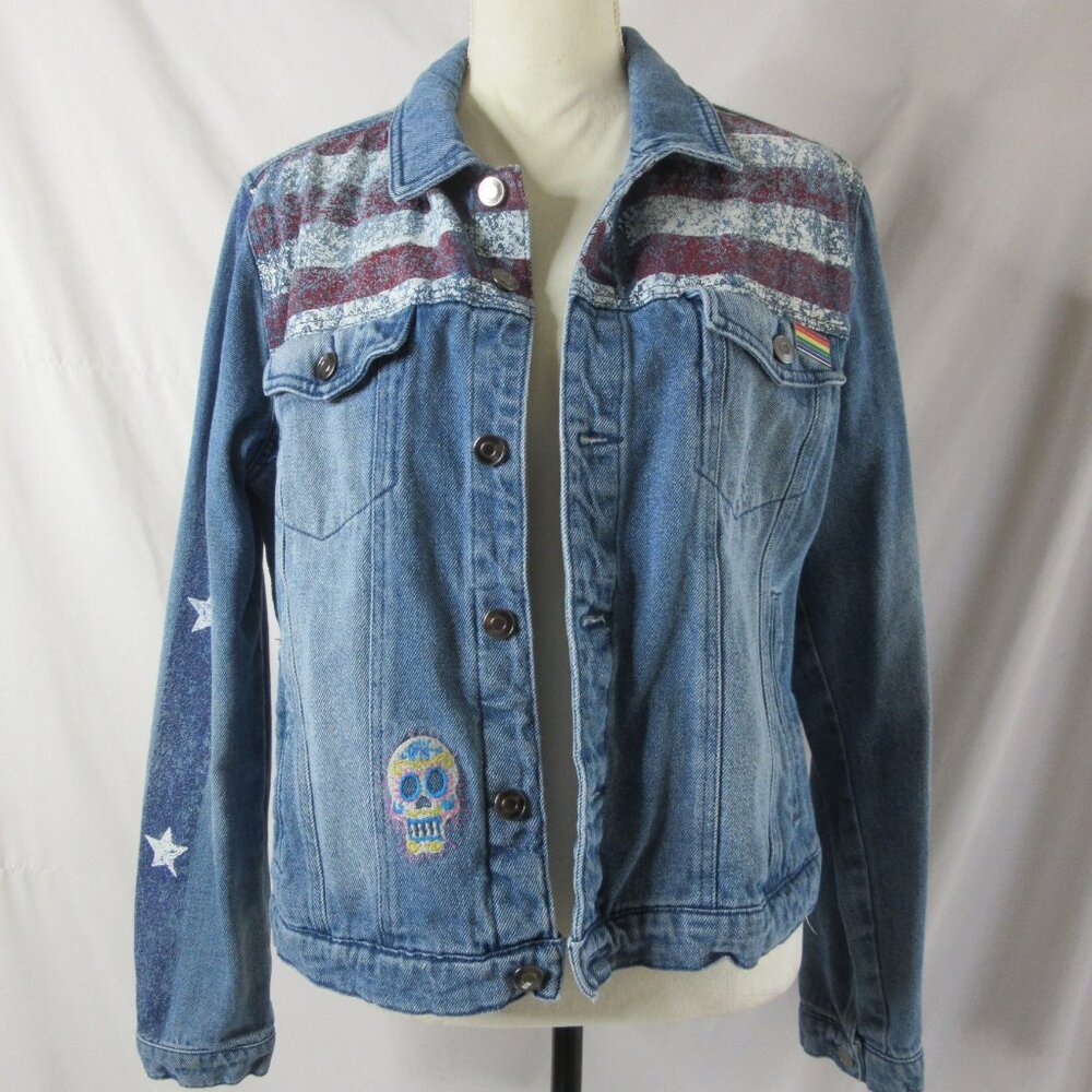 Marvel Disney Denim Trucker Jacket Doctor Strange America Chavez Size XL - Picture 1 of 16